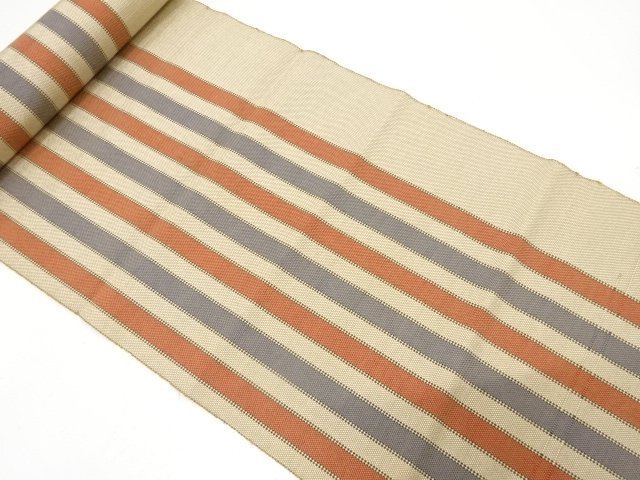 JAPANESE KIMONO / ANTIQUE BOLT FOR HASSUN OBI / WOVEN STRIPE